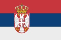 Die serbische Flagge.