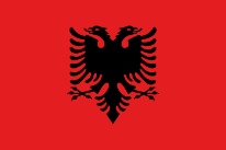 Die albanische Flagge.